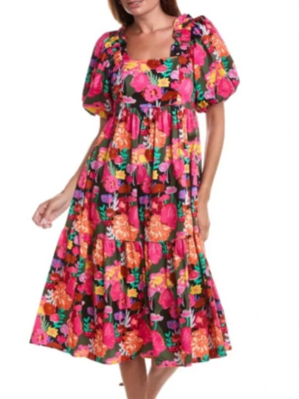 EUC! Crosby Marigold Dress Floral Forest Size Large